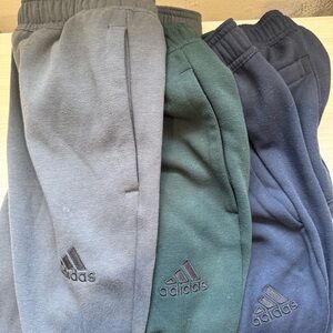BUNDLE Adidas Gray Navy Green Sweatpants with Elastic Waistbands  size large